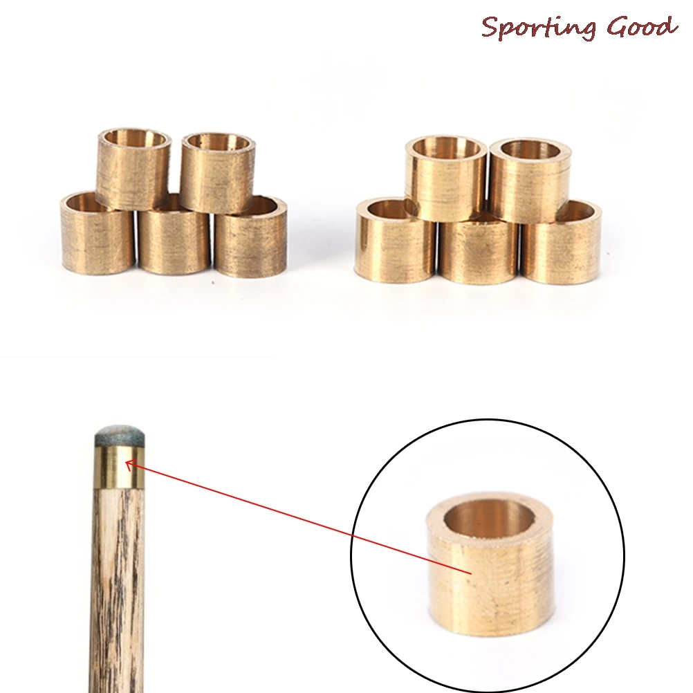 5PCS 9mm 10mm Billiards Snooker Copper Ferrule Brass Snooker Pool Cue Ferrules Cue Repair Tool Accessories