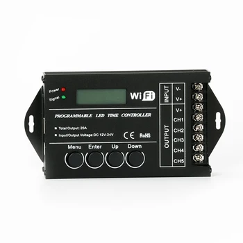 

Time LED Controller Wireless Wifi TC421 Programmable DC12V 24V Multi-functions LED Dimmer Controller for RGBW RGB LED Strip