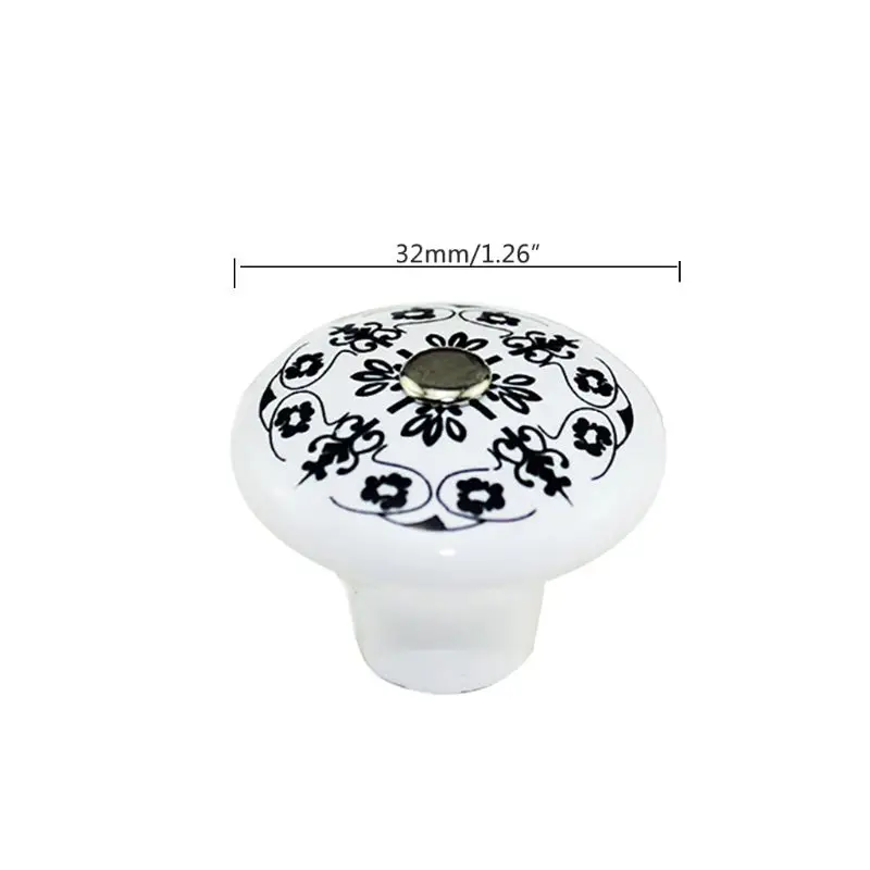 

Ceramic Single Hole Furniture Handle Clock Digital European Pattern Retro Cabinet Door Drawer Button Handle Home Improvement Har