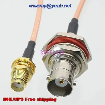 

DHL/EMS 100 pcs Cable 6inch BNC female bulkhead to SMA female nut RG316 RF Pigtail jumper cable with one year warranty-A2