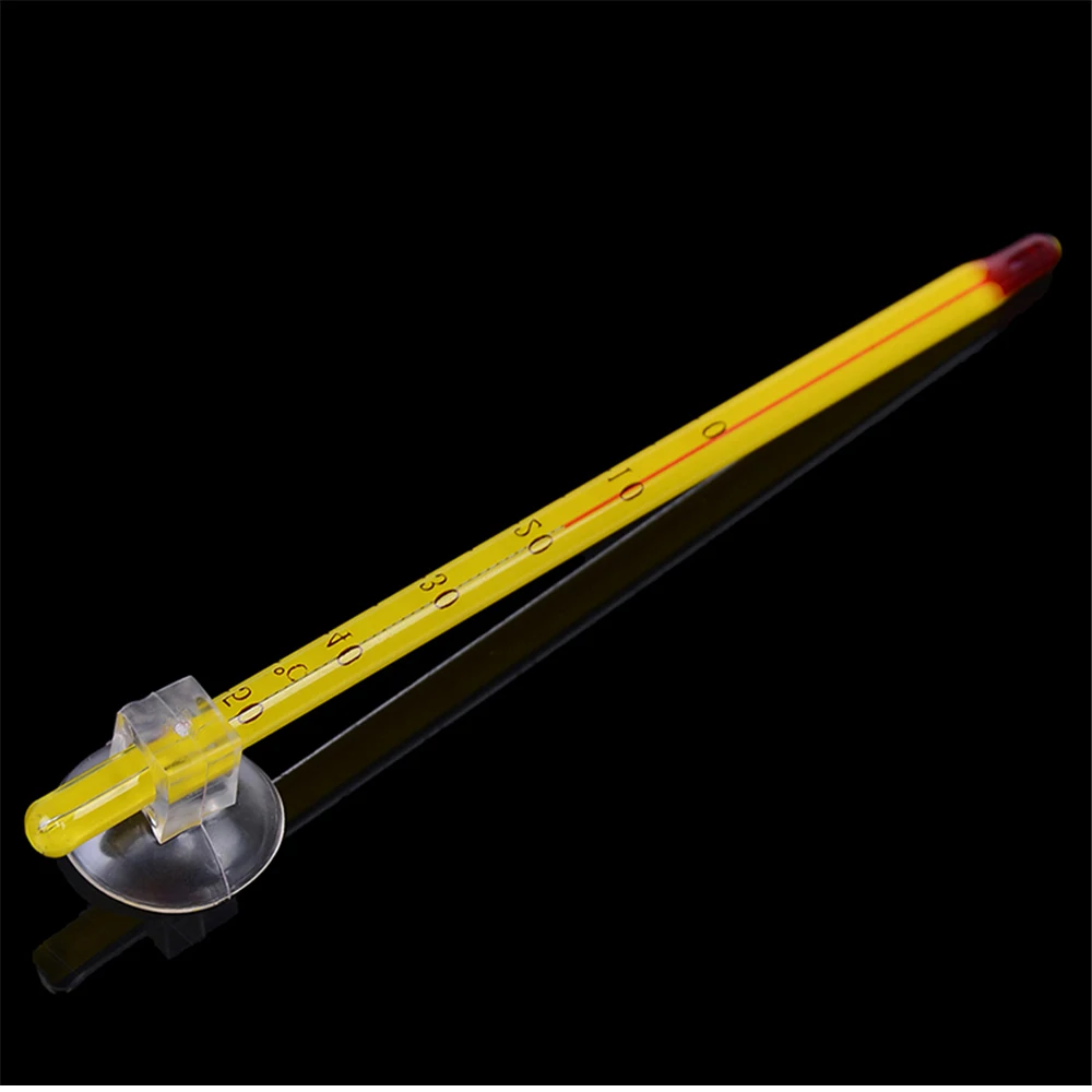 Glass Aquarium Thermometer Fish Tank Submersible Temperature Measuring Tool With Suction Cup 14CM 0-50℃ Aquarium Accessory