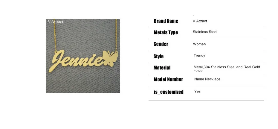 V привлекательная табличка, ювелирное изделие, заказное имя, штат, для мужчин, т ожерелье, для женщин и мужчин, персонализированный подарок, Bijoux Femme, золото, серебро, шарм, колье