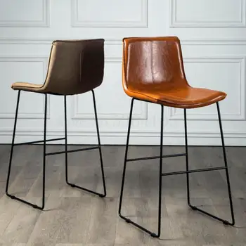 

Metal Bar Chair Light Luxury Household High Stool Iron Art Modern Simple High Chair Bar Chair Northern Europe Back Bar Stool