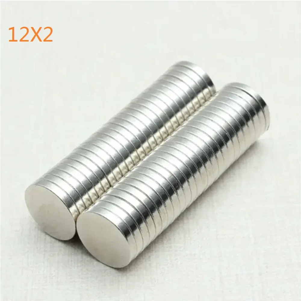 

50pcs 12x2mm Super Powerful Strong Bulk Round NdFeB Neodymium Disc Magnets Dia 12mm x 2mm N52 Rare Earth Magnet 12*2