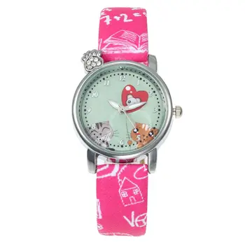 

New Silicone Candy Color Student Watch Girls Clock Fashion Cat Heart Watches Children Wristwatch Cartoon Kid Quartz Watch reloj