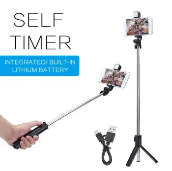 

Pohiks XT13S Portable bluetooth Self Timer Extendable Selfie Stick Tripod With Adjustable Fill Light For Universal Mobile Phone