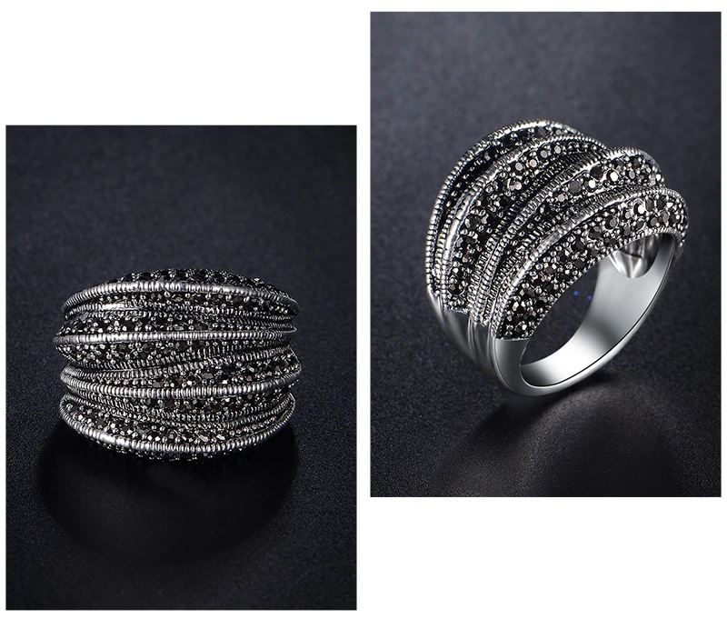 Nandudu, новинка, черный марказит, мигание, кольцо, модный дизайн, брендовые черные кольца для женщин, проложенные кольца, аксессуары R1808