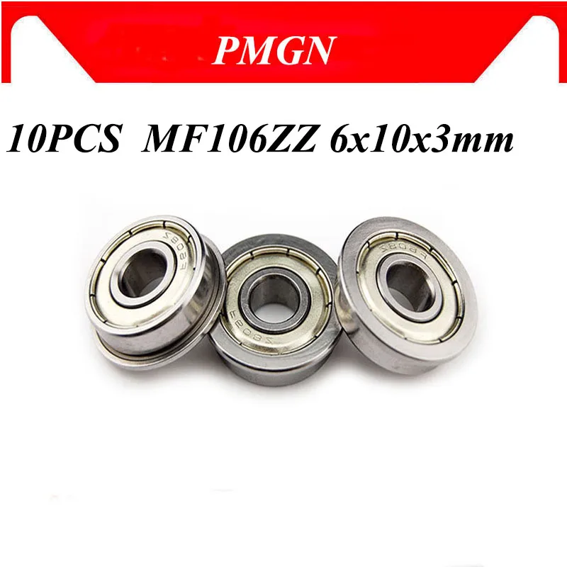 PMGN 30pcs/Lot MF106ZZ MF106 6x10x3mm High quality Miniature Flange Thin Wall Deep Groove Ball Radial Bearing | Обустройство дома