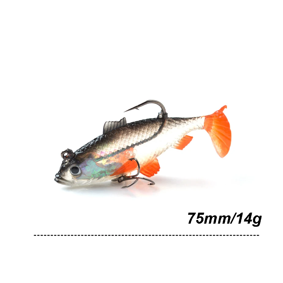 TOMA T Tail Soft Fish Bait Jig Head Soft Fishing Lure Kit Silicone