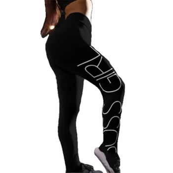 

2020 summer number and letter printing fashion sports long pants bag high waist thin buttocks peach-shaped fitness casual sim