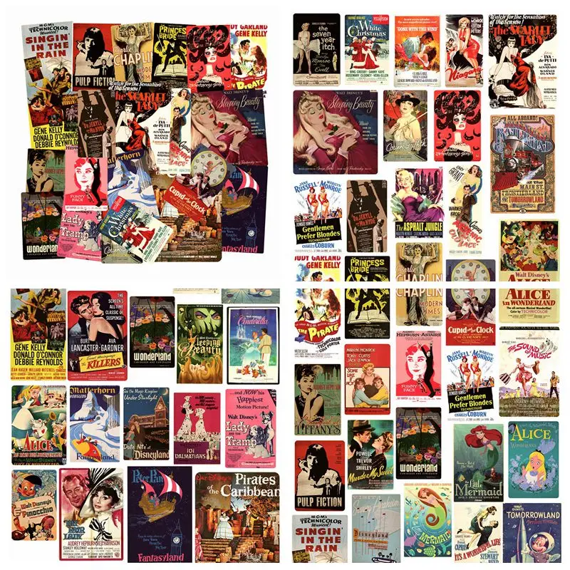 

Stickers Pack Movie Retro Graffiti Sticker Scrapbook Suitcase Skateboard Laptop Motorcycle Racing Waterproof Sticker Classic Toy