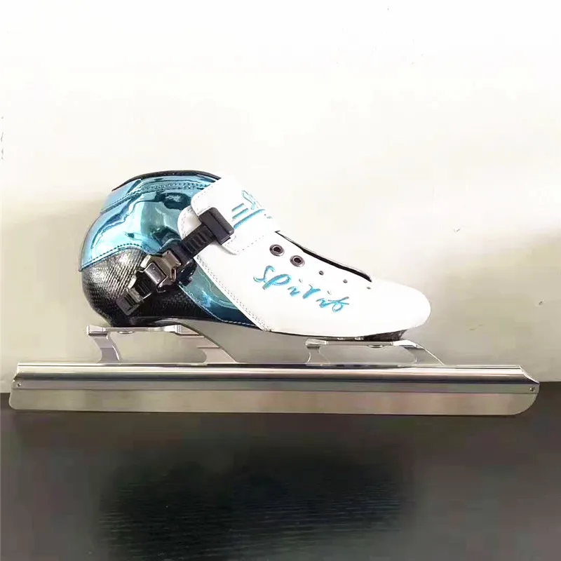 blue Обувь для катания на коньках для катания на льду роликовые коньки Patines большой трек для катания на лыжах 62 HRC нож со льдом 380 410 430 углеродное волокно - Цвет: blue