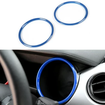 

beler ABS Blue Interior Dashboard Ring Cover Trim Fit for Ford Mustang 2015 2016 2017 2018