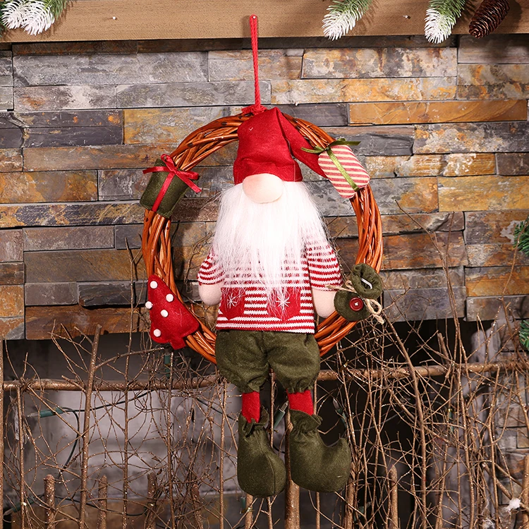 Рождественское украшение для елки Рождественский венок настенный дверной подвесной кулон Рождественская гирлянда Рождественский фестиваль Декор принадлежности орнамент