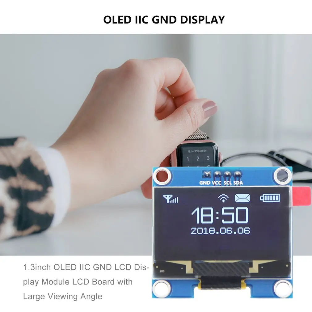 1,3 дюймовый OLED IIC GND ЖК-дисплей Разрешение 128x64 1,3 дюйма цветной ЖК-дисплей модуль с большим углом обзора IC SH1106