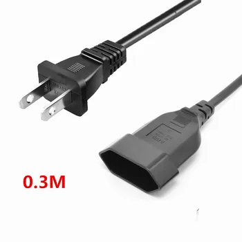 

0.3M 2-Prong Nema 1-15P Male to European EU Female Extension Cord , US Plug to Euro Receptacle AC short Cord，