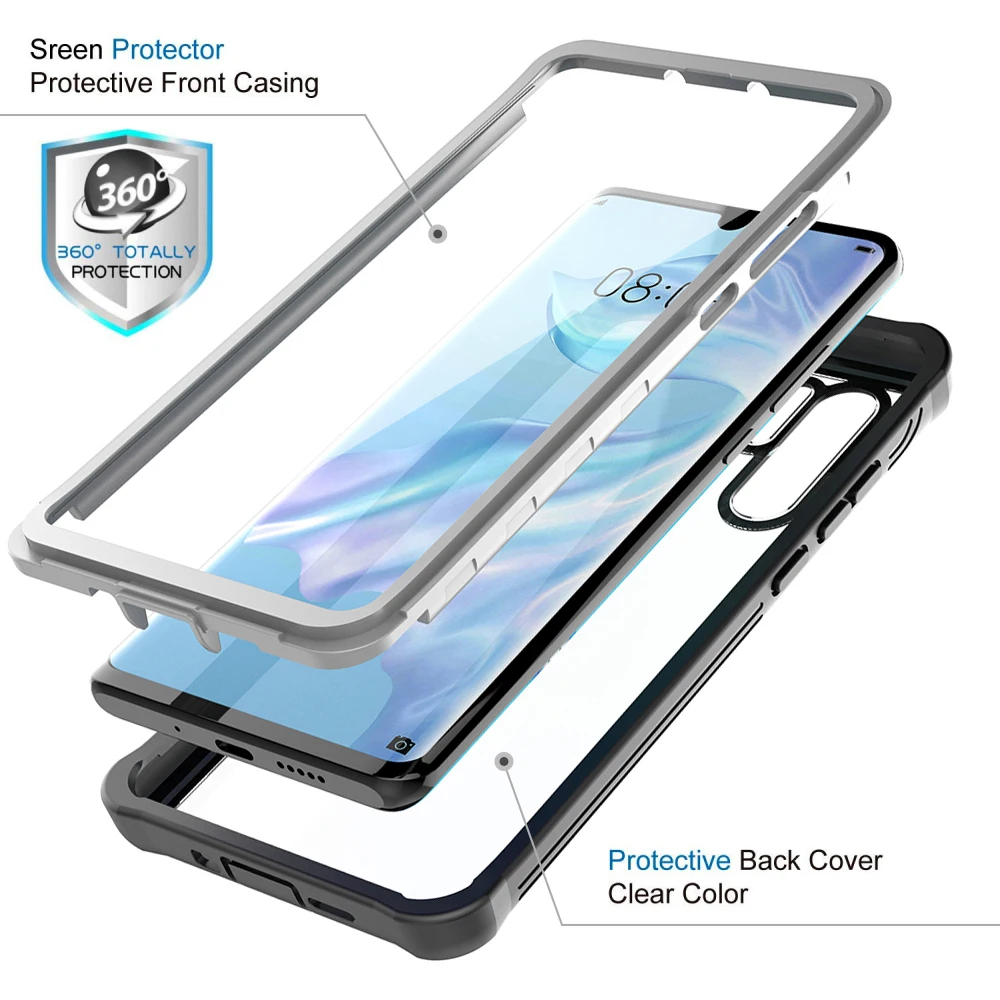 Чехол-накладка для Huawei P30 Pro Mate 20 противоударный с полным покрытием 360 | Мобильные