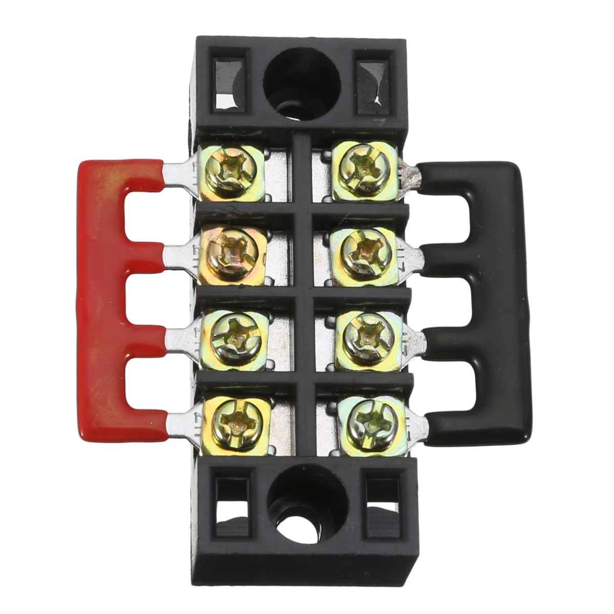 600V 15A 4P Double Row Wire Barrier Terminal Block With 2 Connector Strips For Home Wire Electronic Circuit 55x21x17mm