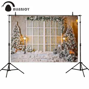 

Allenjoy Christmas Tree Photography Backdrop Winter Snowflake New Year Lights Child Photo Background Studio Photozone Photocall