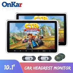 ONKAR 2019 новый 10,1 дюймовый автомобильный ЖК-подголовник монитор dvd-плеер MP4 MP5 с usb, sd, HDMI AV ИК CD игра пульт дистанционного управления