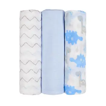 

Miracle Baby Newborn Swaddle Wrap 3 Pack Muslin Blankets Wrap Set 100% Cotton Muslin Baby Washable Cloth Diapers Bath Towel
