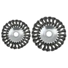 Универсальная щетка для сорняков вращательное соединение скрученный узел круговая, из стальной проволоки щетка диск