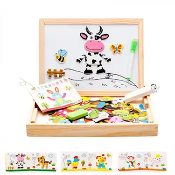 

Children's Montessori Material Wooden Puzzle Toy Magnetic Puzzle Music Development Drawing Board Children's Birthday Gift Toy