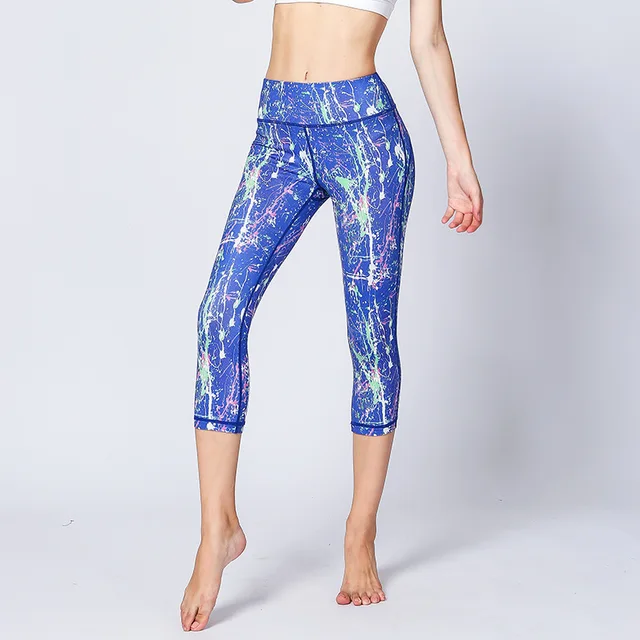 PS Elastic High Waist Yoga Pants Women Yoga Leggings Capris Sport Pants Gym Skinny Fitness Legging Femme Leggins deporte mujer 3