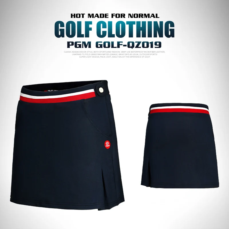 PGM одежда для гольфа женская короткая деленная Летняя женская плиссированная теннисная мини-юбка футболка подкладка XS s m l xl - Цвет: navy skirt
