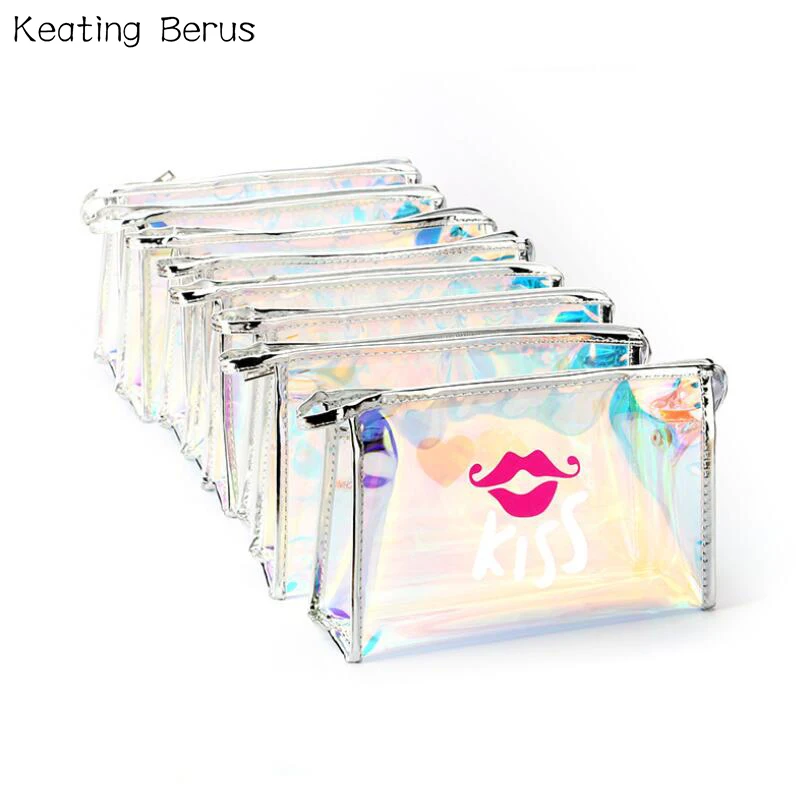 

Women Travel Cosmetic Bag PVC Laser Makeup Bags Toiletry Wash Bag Colorful Waterproof Handbag Organizer Storage Case Pouches