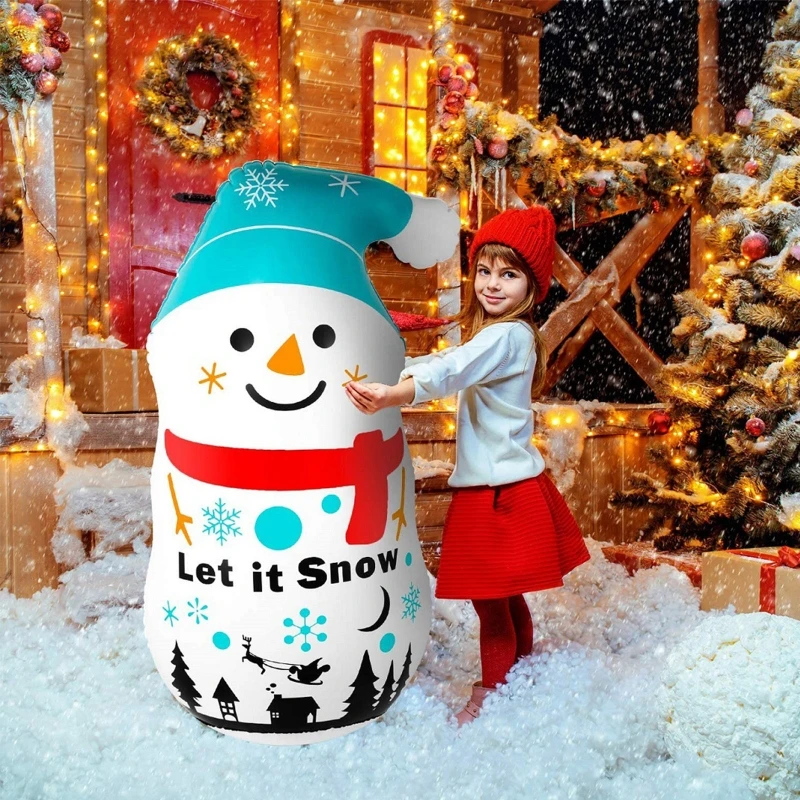 

Foldable Cute Cartoon Snowman Christmas Inflatable Tumbler PVC Santa Decoration