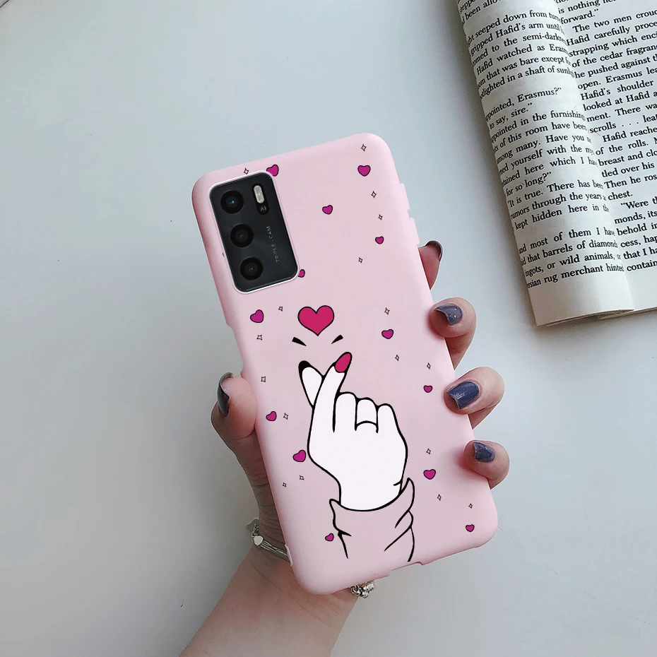 cases for oppo black For Oppo A16s a16 Case 6.52'' Cute Painted Soft Silicone Back Cover for OPPO A16 2021 A 16 S Phone Cases Shockproof Fundas Coque a cases for oppo phones