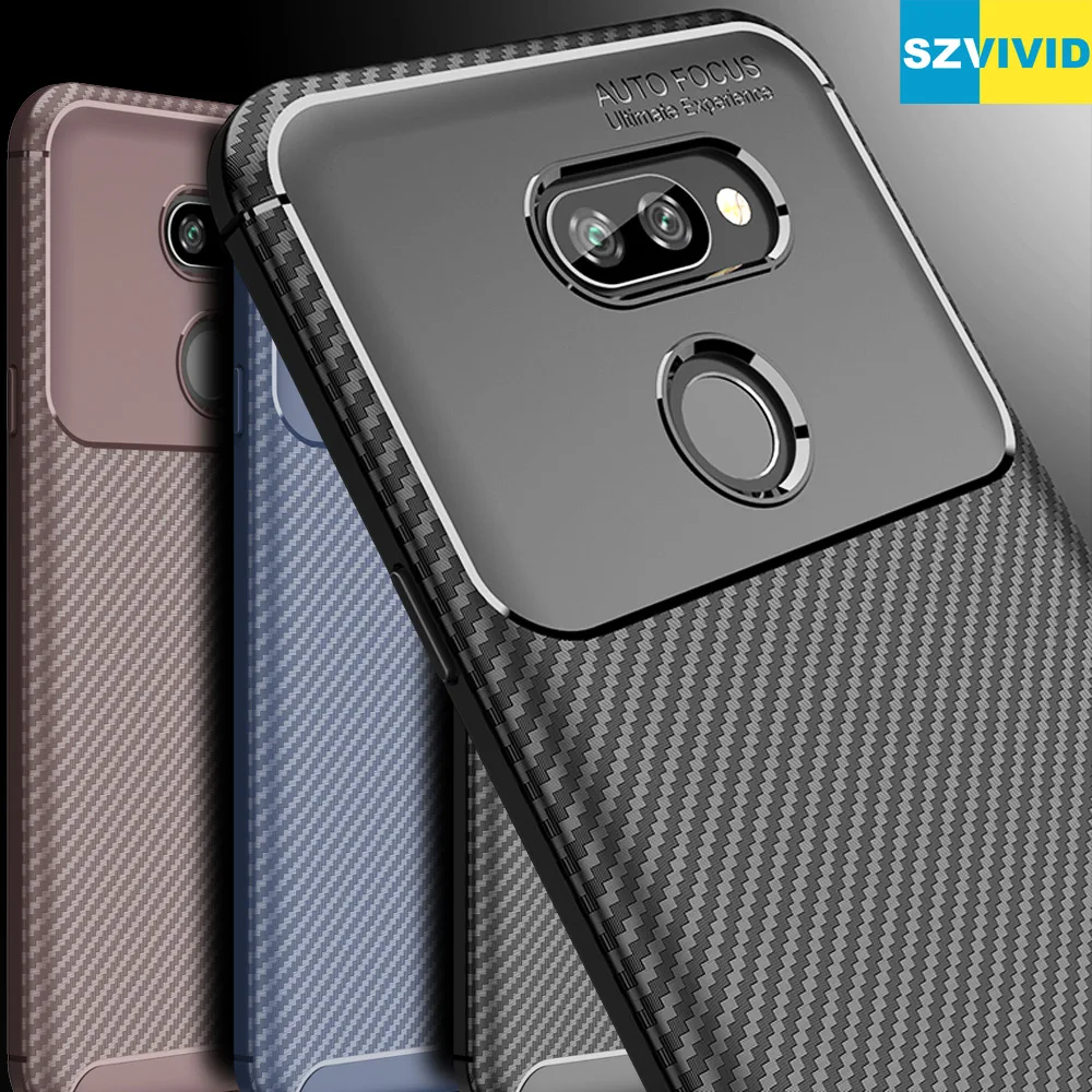 Чехол из углеродного волокна для LG K40S TPU силиконовый защитный чехол