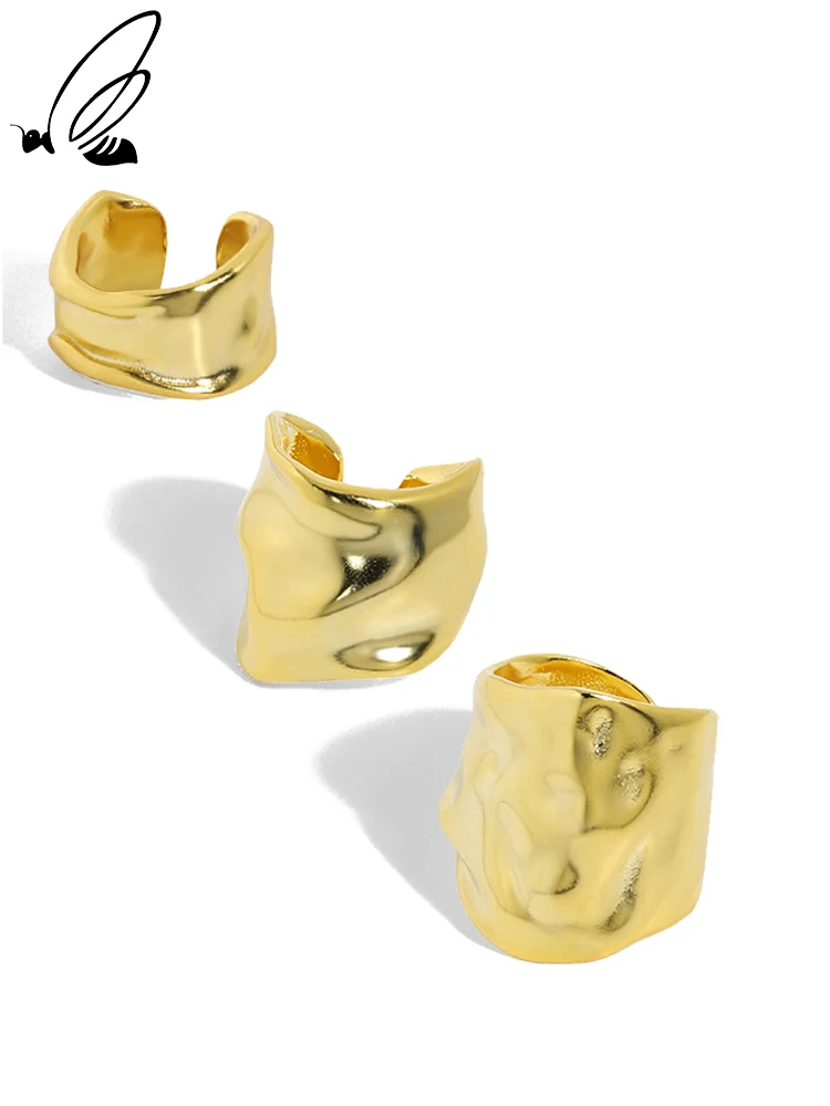 

S'STEEL 925 Sterling Silver Clip Earrings Minimalist Design Concave Convex For Women's Funny Designer Party Fine Jewellery