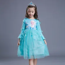 Детская одежда для девочек платье Анны и Эльзы платья с Эльзой для маленьких девочек, детское платье принцессы на Рождество и Хэллоуин для девочек возрастом от 2 до 10 лет