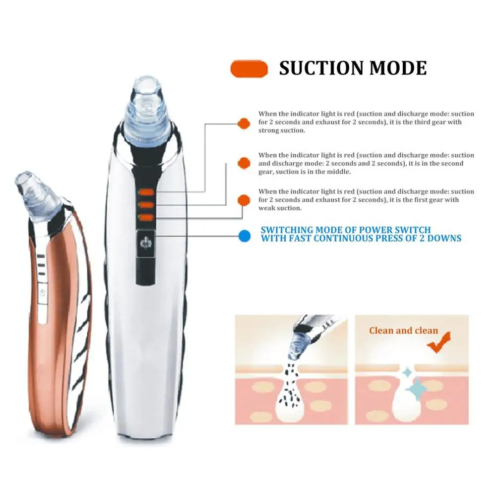 Vacuum Blackhead Acne Cleaner Pore Remover Electric Skin Facial Cleanser Care Acne Suction Facial Cleaning Tool 1 Vacuum Blackhead Acne Cleaner Pore Remover Electric Skin Facial Cleanser Care Acne Suction Facial Cleaning Tool 5