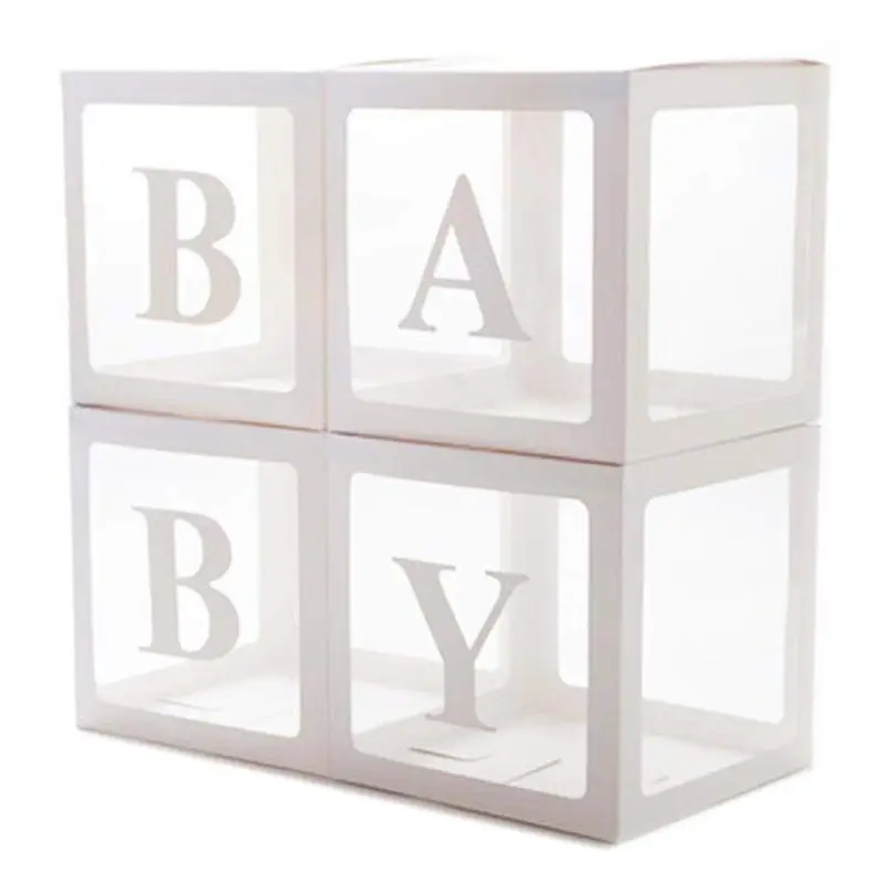 DIY Transparent Box Latex Balloon BABY LOVE Block for Baby Shower Wedding Decor 634E