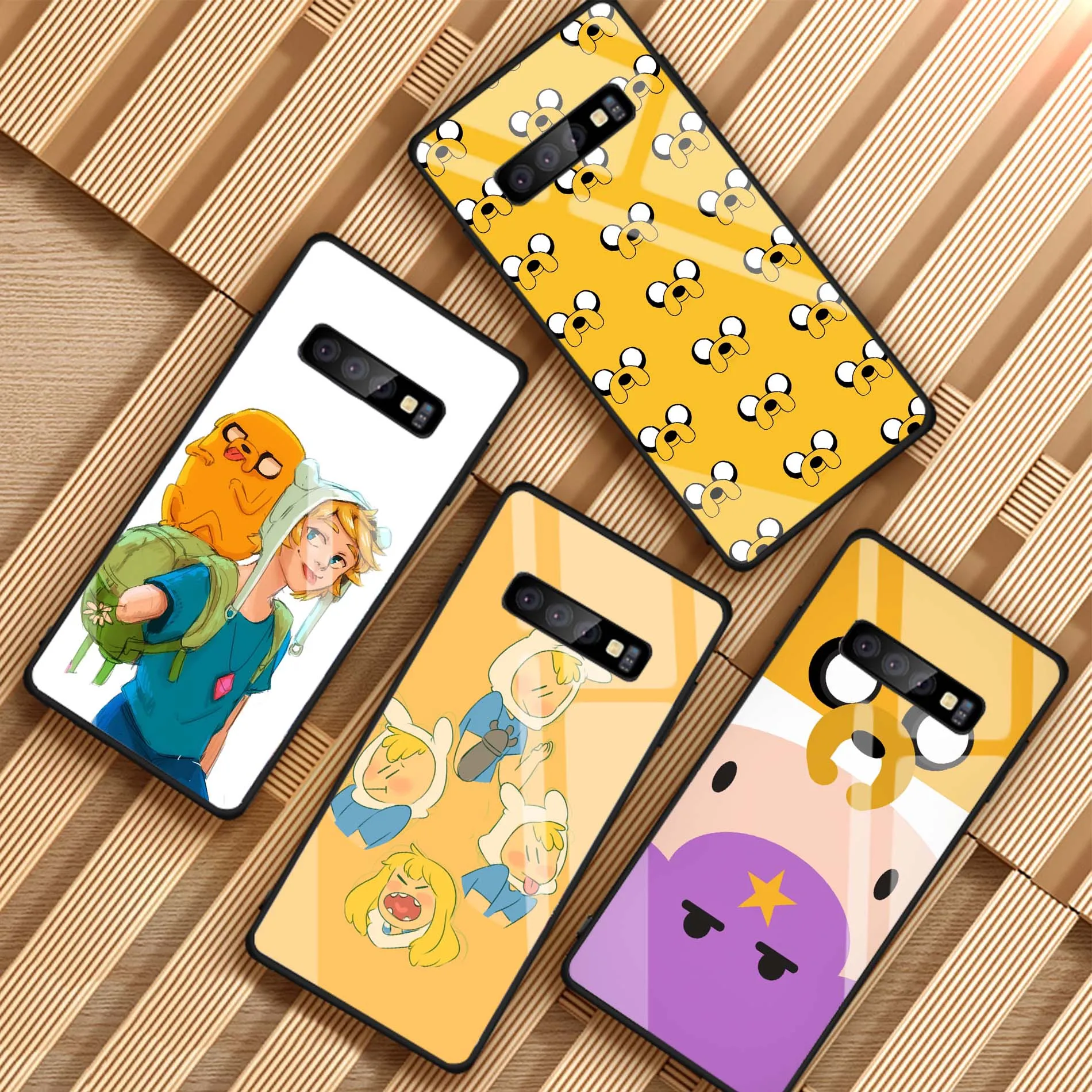 

adventure time cute Beemo BMO Jake Finn Lumpy For Samsung Galaxy NOTE 8 9 S8 S9 S10 PLUS A6 A8 J8 2018 Tempered Glass Phone Case