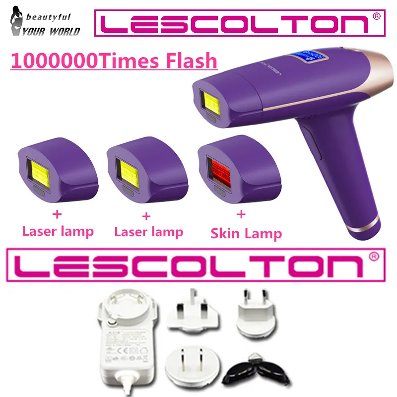 Lescolton 6in 5в1 4в1 3в1 IPL эпилятор постоянное лазерное удаление волос с ЖК-дисплеем depilador лазерный Фотоэпилятор бикини - Цвет: Purple 1000000times