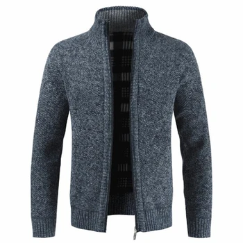 

Casual Solid Color Male Clothing Men Coat Jackets Men Solid Color Knitted Jackets Autumn Winter Warm Thicken Coat Jacket