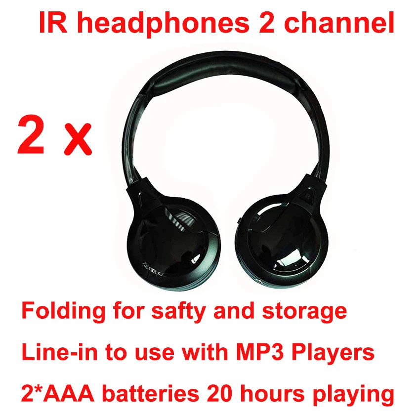Kids IR Infrared Wireless Headphones Stereo Headset Wired Earphone Dual