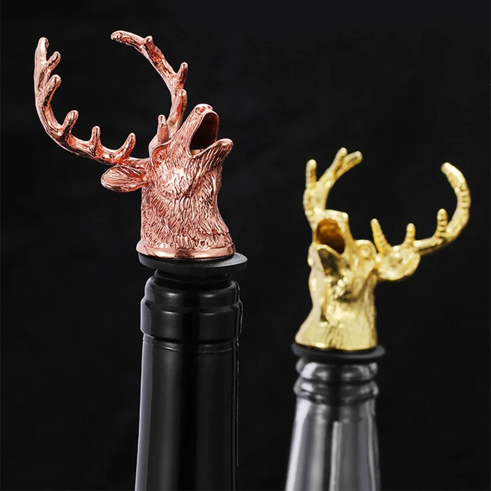 Столовая посуда цинковый сплав насадка для вина в виде оленя уникальные пробки