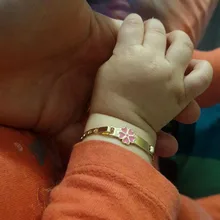 Розовое сердце детские браслеты золотые детские украшения ребенок Bijoux Bebe Pulseiras Bracciali Bambini Baby повязки Bransoletki Dzieci B0929