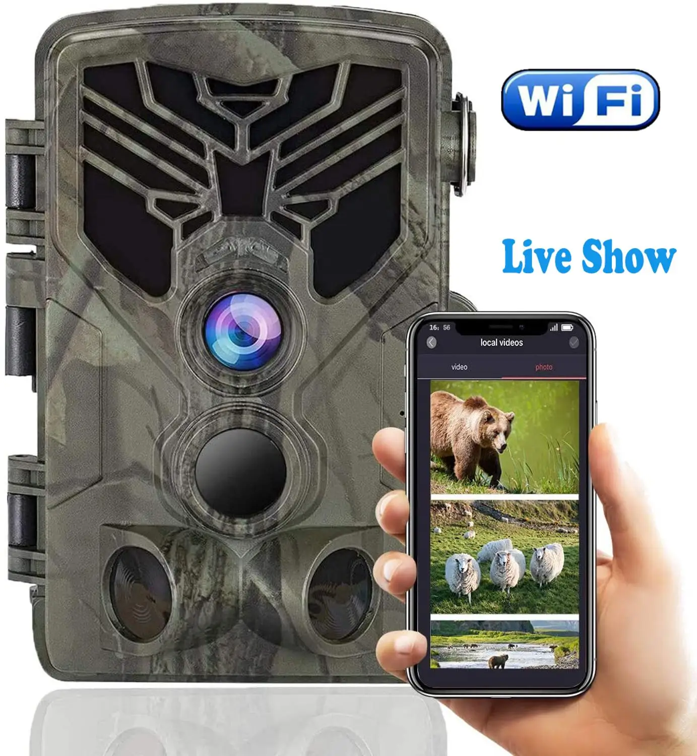 4K Live Broadcast WIFI Hunting Cameras 30MP APP Bluetooth Control Trail Camera Night Vision WIFI830PRO Wildlife Photo Traps