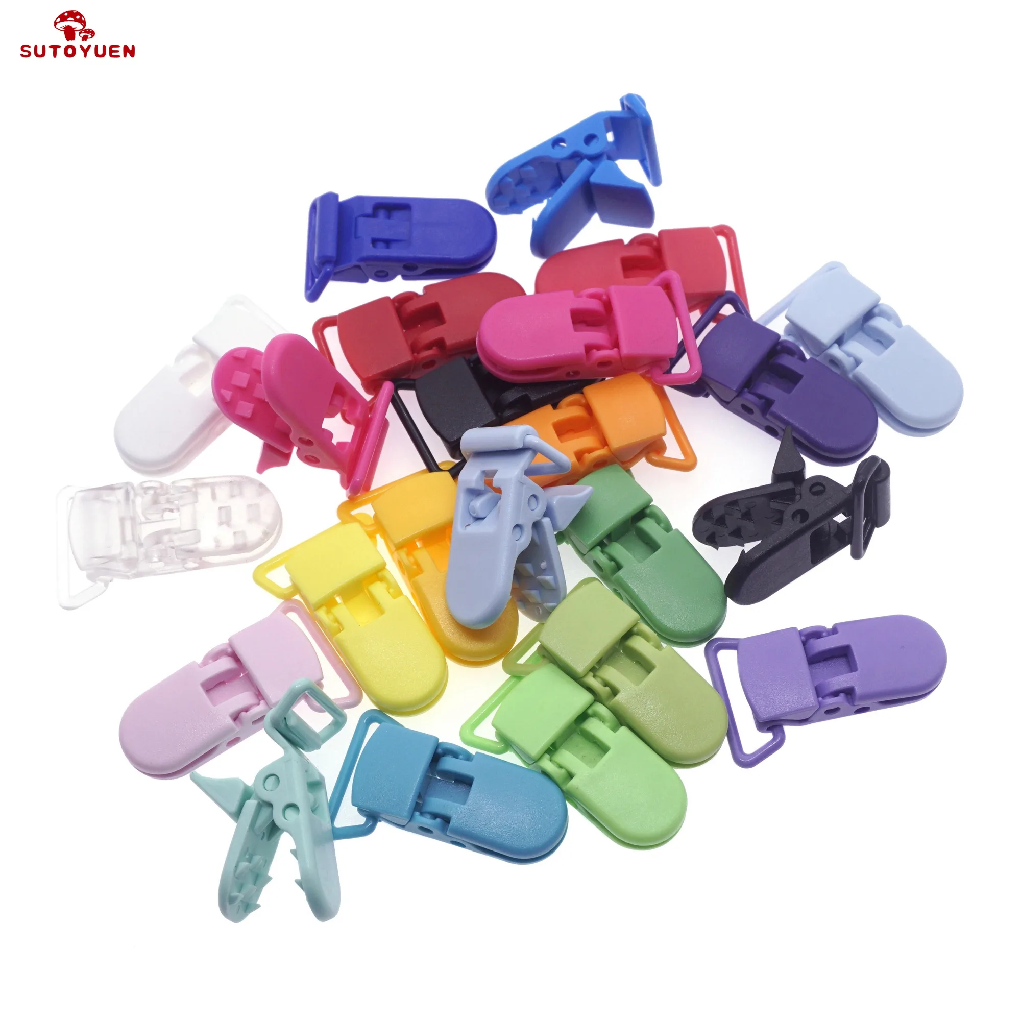 200 pcs Plastic Suspender Clips Mam Baby Dummy Pacifier BIB Mitten Toy