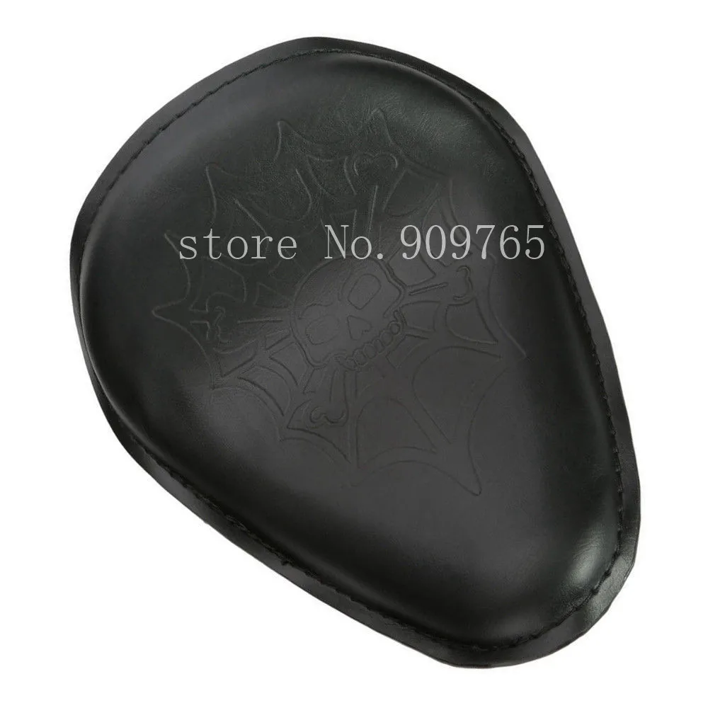 Black Skull Leather Solo Seat For Harley Honda Kawasaki Suzuki Yamaha Cruiser Chopper Bobber Touring Custom CB | Автомобили и