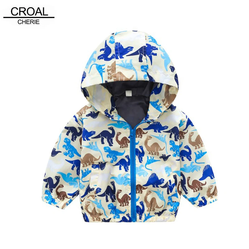 

CROAL CHERIE Fall Outerwear Coats Boys Kids Girls Jacket Cute Dinosaur Children Clothing Casual Baby Spring Jacket 80-130cm