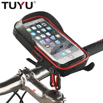 

TUYU Motorcycle Bicycle Cellphone Mobile Phone Waterproof Touch Screen Storage Bag Case Head Tube Handlebar Bike Holder Pocket