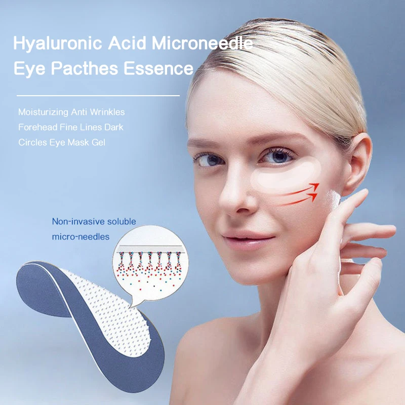 Eye Patches Hyaluronic Acids Microneedle Eye Pads Moisturizing Wrinkles Fine Lines Dark Circles Removal Collagen Eye Mask Patch