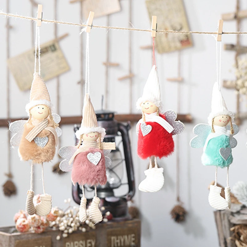 

Love Angel Plush Doll Christmas Tree Decorations New Year Cute Elf Doll Tree Pendant Christmas Decorations for home decor